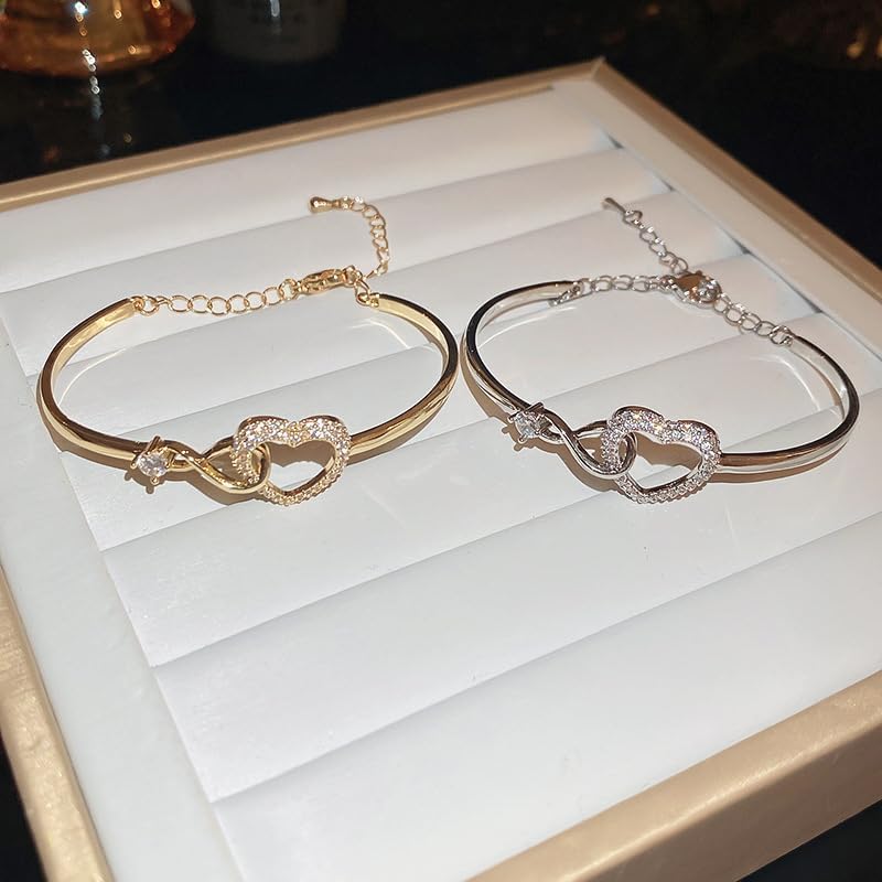 DivaGlamz To My Daughter Forever Connected Bracelet, Infinity Forever Love Heart Bracelets You Are Always In Mine From Mom Cubic Zirconia Adjustable Inspirational Gift Jewelry - Image 5